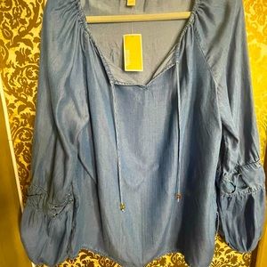 NWT MICHAEL KORS DENIM BLOUSE